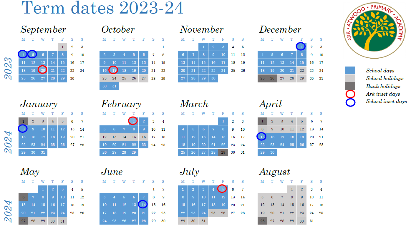 Term dates Ark Atwood